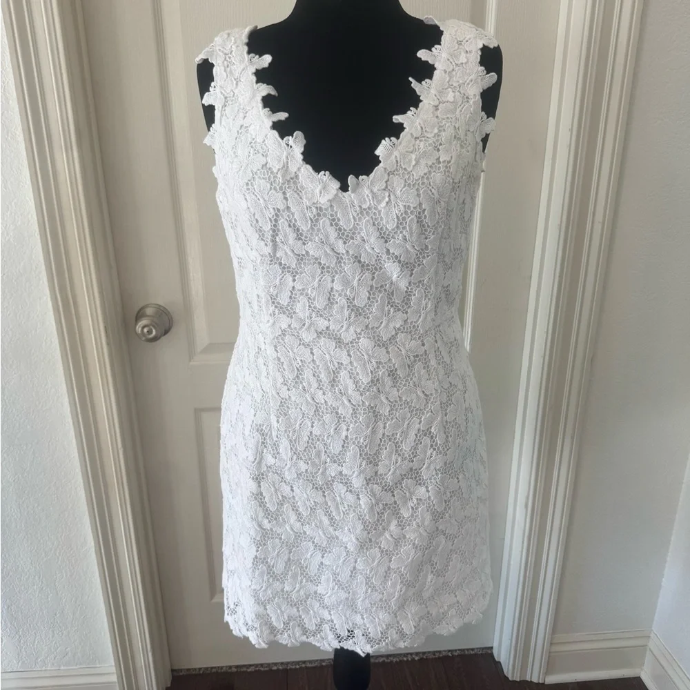NWT Lilly Pulitzer Elegant White Lace Dress, Sz 14 - Picture 1 of 8